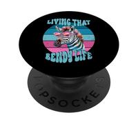 Living That Bendy Life - EDS Awareness Zebra Design PopSockets Adhesive PopGrip