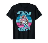 Living That Bendy Life - EDS Awareness Zebra Design T-Shirt