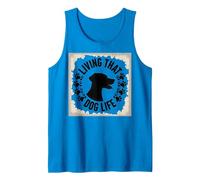 Living That Dog Life - Paw Print Pet Lover Tank Top, Men, Sapphire, S
