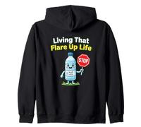 Living That Flare Up Life Autoimmune Condition Zip Hoodie