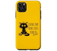 Living That Nine Lives Kind of Tired Cat Coffee Lover Case for iPhone 11 Pro Max