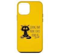 Living That Nine Lives Kind of Tired Cat Coffee Lover Case for iPhone 12 mini