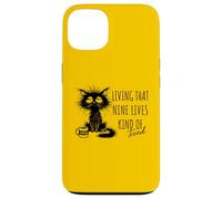 Living That Nine Lives Kind of Tired Cat Coffee Lover Case for iPhone 13