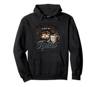 Living That Nine Lives Kind of Tired Cat Lovers Coffee Mood Pullover Hoodie