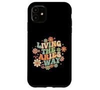 Living the Aries Way Retro Zodiac Horoscope Celestial Case for iPhone 11
