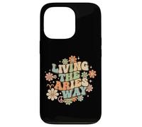 Living the Aries Way Retro Zodiac Horoscope Celestial Case for iPhone 13 Pro