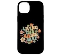 Living the Aries Way Retro Zodiac Horoscope Celestial Case for iPhone 14 Plus