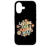 Living the Aries Way Retro Zodiac Horoscope Celestial Case for iPhone 17