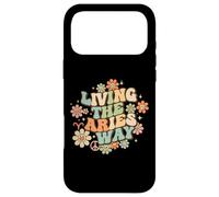 Living the Aries Way Retro Zodiac Horoscope Celestial Case for iPhone 17 Pro Max