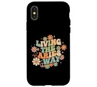 Living the Aries Way Retro Zodiac Horoscope Celestial Case for iPhone X/XS