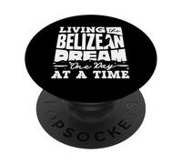 Living The Belizean Dream One Day At A Time Belizean Flag PopSockets Adhesive PopGrip