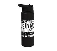 Living The Belizean Dream One Day At A Time Belizean Flag Stainless Steel Insulated Water Bottle