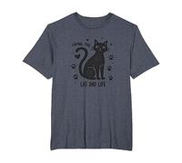 Living The Cat Dad Life: Feline Father's Paw-Some T-Shirt, Men's Big and Tall, Heather Blue, 3X Tall