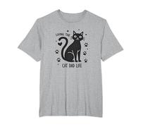 Living The Cat Dad Life: Feline Father's Paw-Some T-Shirt, Men's Big and Tall, Heather Grey, 3X Tall