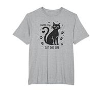 Living The Cat Dad Life: Feline Father's Paw-Some T-Shirt, Men's Big and Tall, Heather Grey, 4X Tall