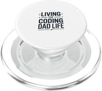 Living The Coding Dad Life Funny Programmer Father PopSockets PopGrip for MagSafe