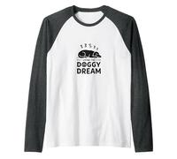 Living The Doggy Dream: Sleepy Pup Pet Owner Raglan Baseball Tee, Men, Dark Heather/White, XXL