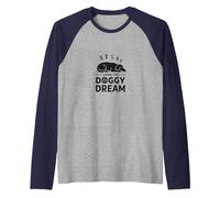 Living The Doggy Dream: Sleepy Pup Pet Owner Raglan Baseball Tee, Men, Navy/Athletic Heather, L