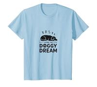 Living The Doggy Dream: Sleepy Pup Pet Owner T-Shirt, Kids, Baby Blue, 3 Years