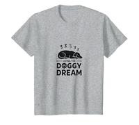 Living The Doggy Dream: Sleepy Pup Pet Owner T-Shirt, Kids, Heather Grey, 4 Years
