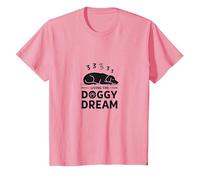 Living The Doggy Dream: Sleepy Pup Pet Owner T-Shirt, Kids, Pink, 10 Years