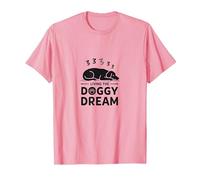 Living The Doggy Dream: Sleepy Pup Pet Owner T-Shirt, Men, Pink, M