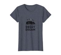 Living The Doggy Dream: Sleepy Pup Pet Owner T-Shirt, Women, Heather Blue, XXL