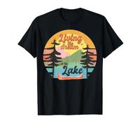 Living the Dream at Lake Vintage Canoe Mountain Sunset Value Graphic T-Shirt
