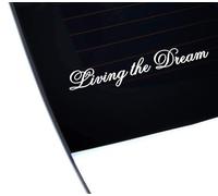Living The Dream Car Sticker, Van Life, Vinyl Decal, Window Bumper Sticker, 4x4 Car Styling, Auto Tuning, JDM, Funny Car Sticker, Caravan Campervan Decal, 200mm