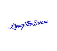 Living The Dream Car Stickers Personality Car Body Windows Bumper Windshields Decorative Vinyl Decal Accessories(Blue,14x3.2cm)