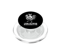 Living the Dream Funny Dog Riding Chicken Design PopSockets PopGrip for MagSafe