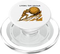 Living The Dream Funny Sisyphus Work Sarcasm Boring Job PopSockets PopGrip for MagSafe
