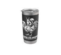 Living the Dream Funny Squirrel Riding Chicken Design Stainless Steel Insulated Tumbler