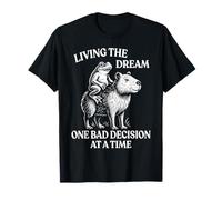 Living The Dream One Bad Decision At A Time Frog Capybara T-Shirt