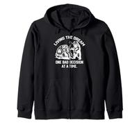 living the dream one bad decision at a time funny camping Zip Hoodie