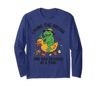 living the dream one bad decision at a time funny frog Long Sleeve T-Shirt