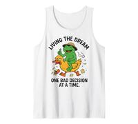 living the dream one bad decision at a time funny frog Tank Top