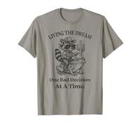 Living The Dream One Bad Decision At a Time Raccoon Cowboy T-Shirt