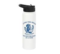 Living The Dream One Bad Decision at A Time Raccoon Stainless Steel Insulated Water Bottle