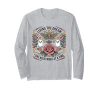 Living The Dream One Nightmare at a Time Funny Goth Vintage Long Sleeve T-Shirt