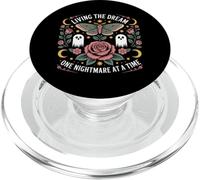 Living The Dream One Nightmare at a Time Funny Goth Vintage PopSockets PopGrip for MagSafe