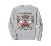 Living The Dream One Nightmare at a Time Funny Goth Vintage Sweatshirt