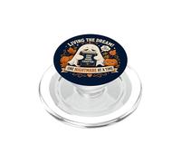 Living The Dream One Nightmare At A Time Ghost Book Lover PopSockets PopGrip for MagSafe