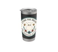 Living The Dream One Nightmare At A Time Ghost Funny Stainless Steel Insulated Tumbler