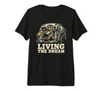 Living The Dream Raccoon Garbage Truck Sanitation Worker Premium T-Shirt