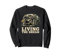 Living The Dream Raccoon Garbage Truck Sanitation Worker Sweatshirt