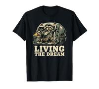 Living The Dream Raccoon Garbage Truck Sanitation Worker T-Shirt