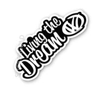 Living The Dream Self Adhesive Sticker - 17cm x 6.5cm - 5 Colour Options, Campervan, Camper, Car, Van, Beetle, T25, T4, T5, T6 Vanlife (Black)