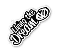 Living The Dream Self Adhesive Sticker - 17cm x 6.5cm - Campervan, Camper, Car, Van, Beetle, T25, T4, T5, T6 Vanlife SG229
