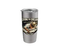 Living the Dream (Send Help), Funny Office Burnout Stainless Steel Insulated Tumbler